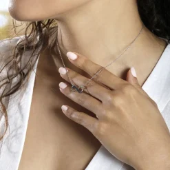 Collier Abelae Argent Blanc