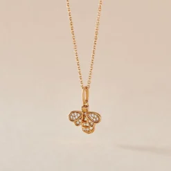 Collier Abelha Plaqué Or Jaune Oxyde De Zirconium