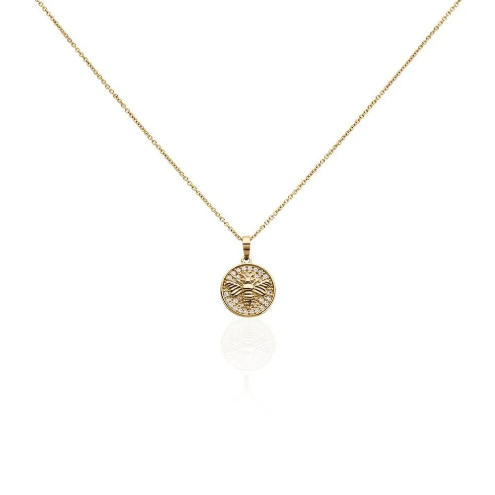 Collier Abelha Plaqué Or Jaune Oxyde De Zirconium