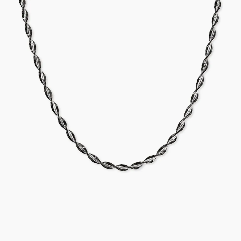 Collier Abie Torsade Argent Bicolore