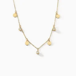 Collier Acier Doré Cristal