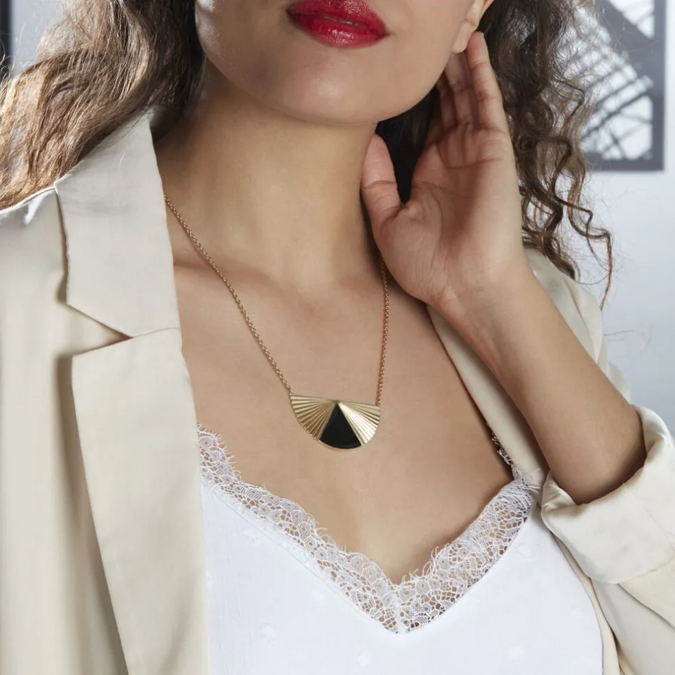 Collier Acier Dore Sunshine