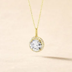 Collier Adil Or Jaune Oxyde De Zirconium