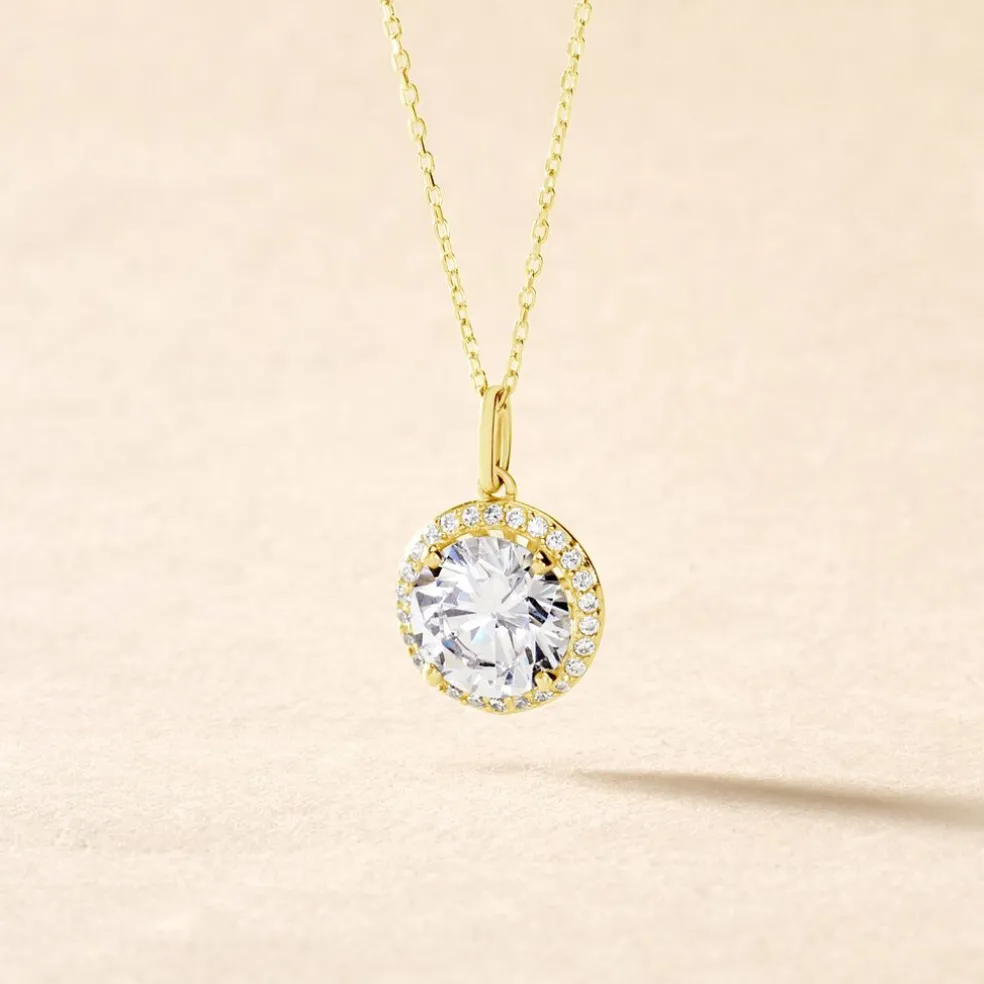Collier Adil Or Jaune Oxyde De Zirconium