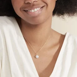 Collier Adil Or Jaune Oxyde De Zirconium