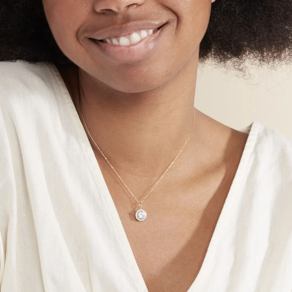 Collier Adil Or Jaune Oxyde De Zirconium