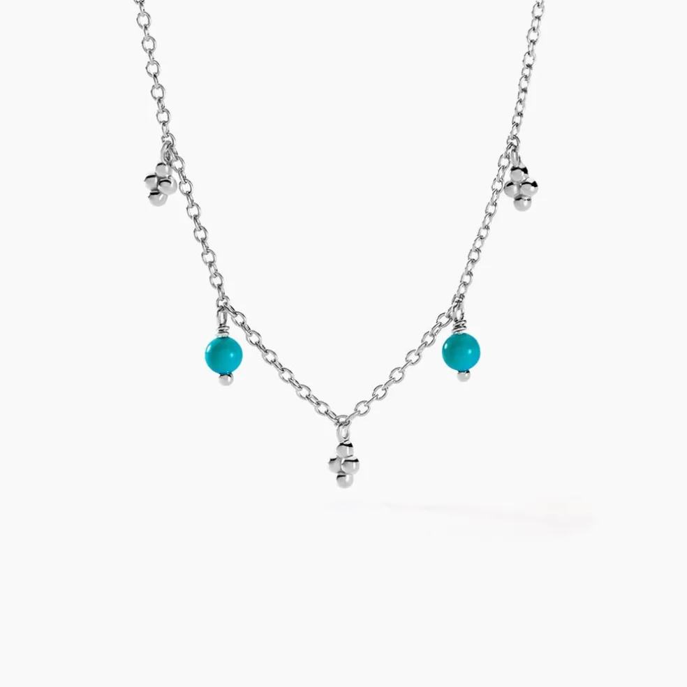 Collier Adiva Argent Blanc Turquoise