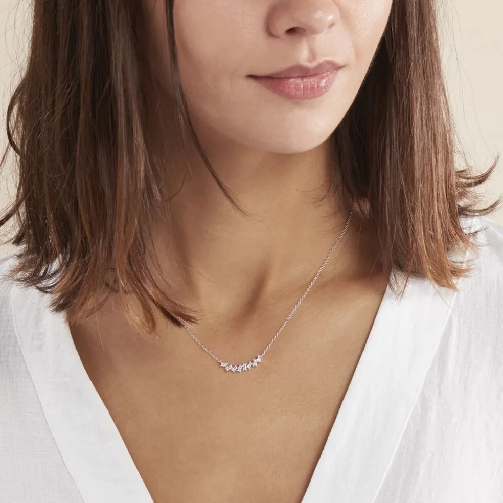 Collier Adonia Argent Blanc Oxyde De Zirconium