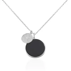 Collier Adonya Argent Blanc Céramique Et Oxyde De Zirconium