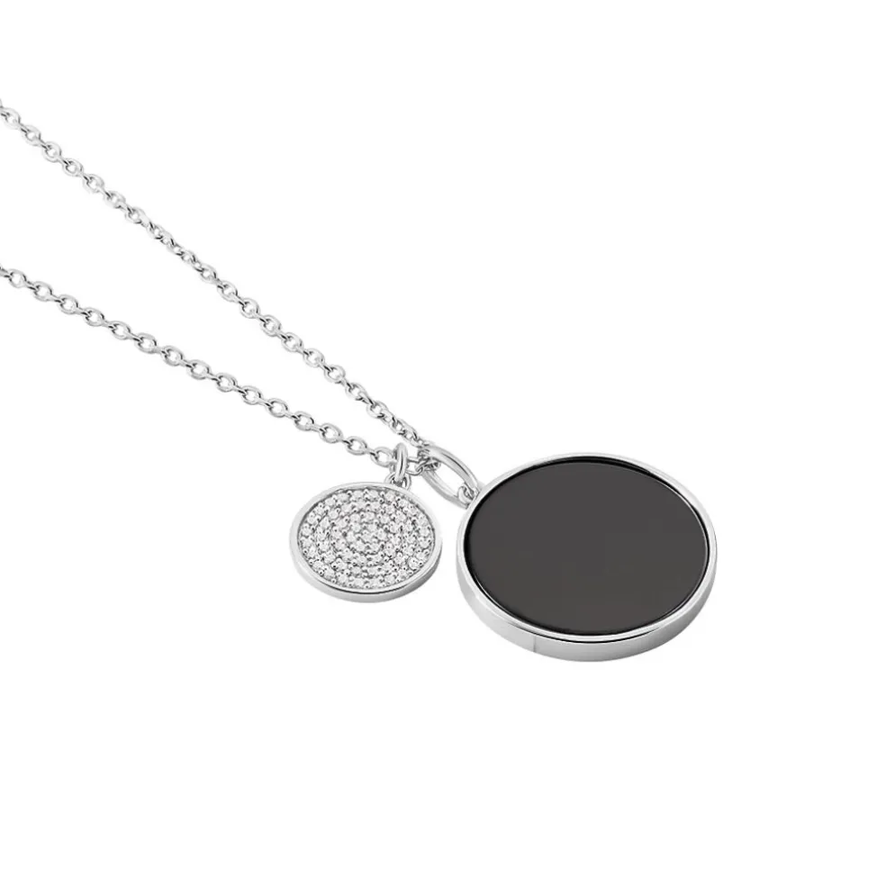 Collier Adonya Argent Blanc Céramique Et Oxyde De Zirconium