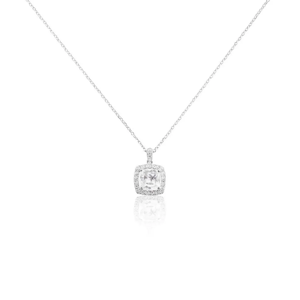 Collier Adrienne Or Blanc Oxyde De Zirconium