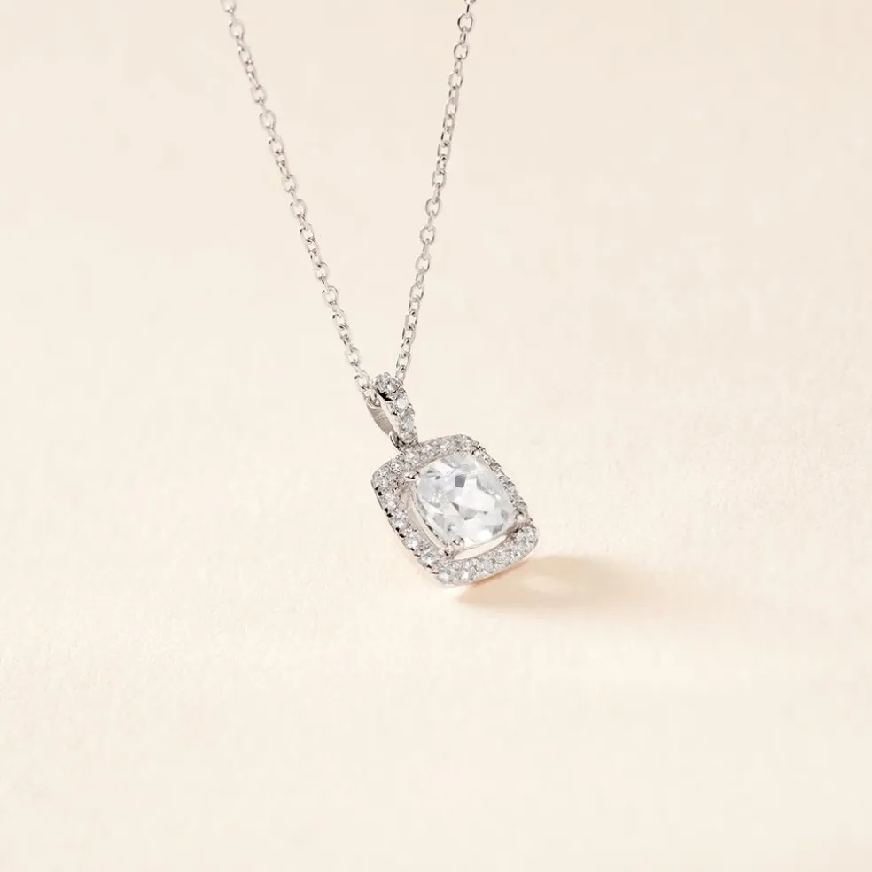 Collier Adrienne Or Blanc Oxyde De Zirconium