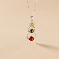 Collier Agneta Argent Blanc Ambre