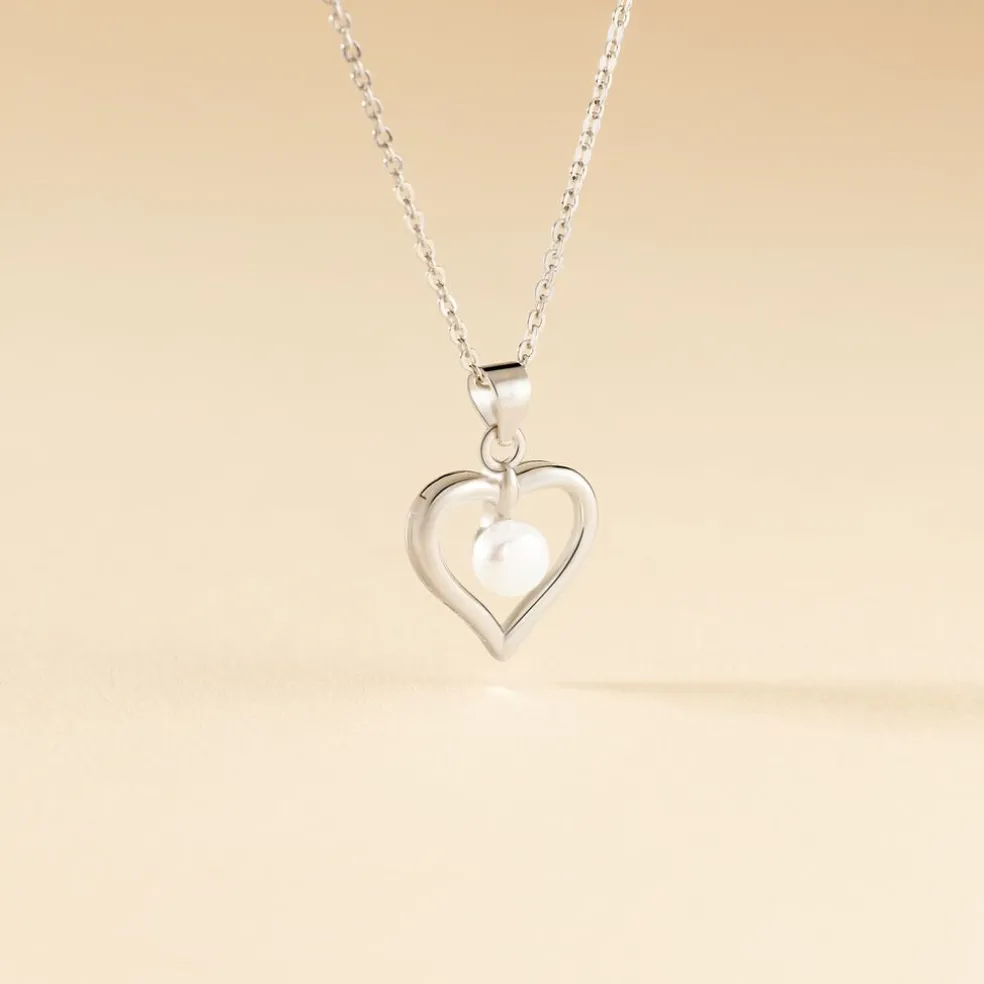 Collier Ainhoa Maille Forçat Argent Blanc Perle De Culture