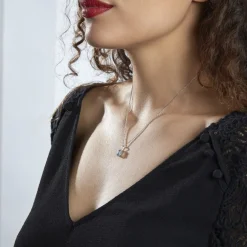 Collier Aladin Argent Blanc Oxyde De Zirconium