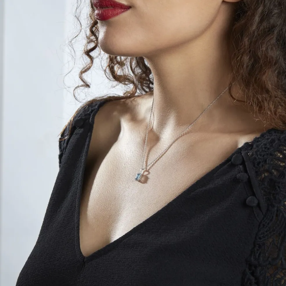 Collier Aladin Argent Blanc Oxyde De Zirconium