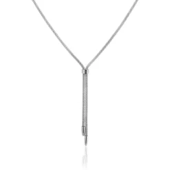 Collier Aleyna Maille Popcorn Acier Blanc