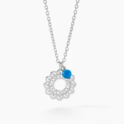 Collier Alvie Argent Blanc Turquoise