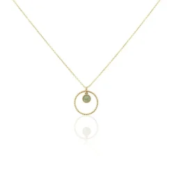 Collier Amalthea Plaqué Or Doré Aventurine Vert