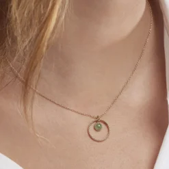 Collier Amalthea Plaqué Or Doré Aventurine Vert
