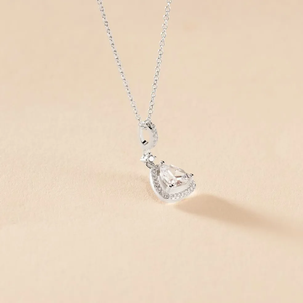 Collier Amantine Argent Blanc Oxyde De Zirconium