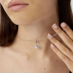 Collier Amantine Argent Blanc Oxyde De Zirconium