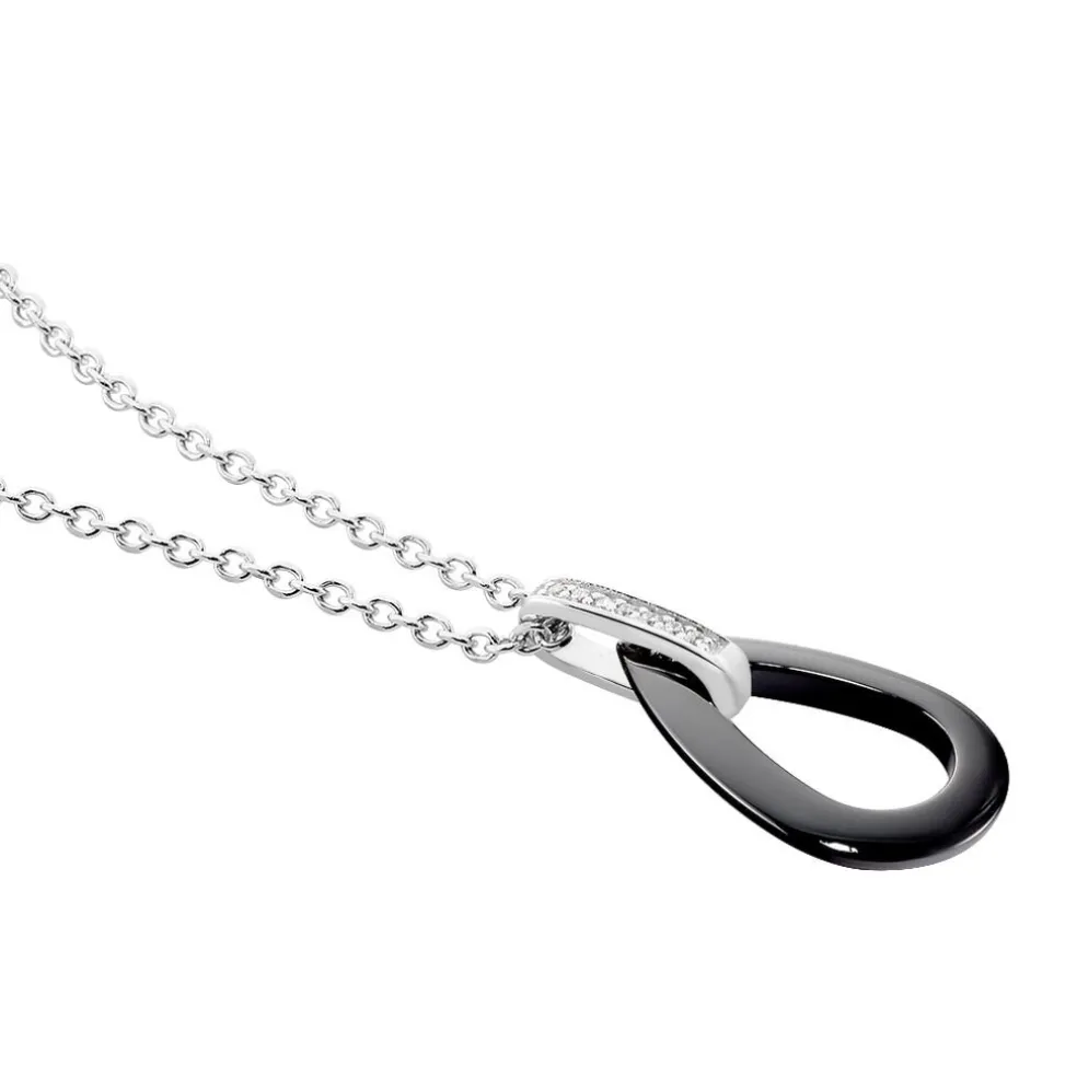 Collier Amaris Argent Blanc Céramique Et Oxyde De Zirconium
