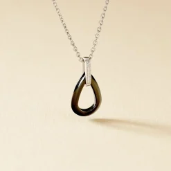 Collier Amaris Argent Blanc Céramique Et Oxyde De Zirconium