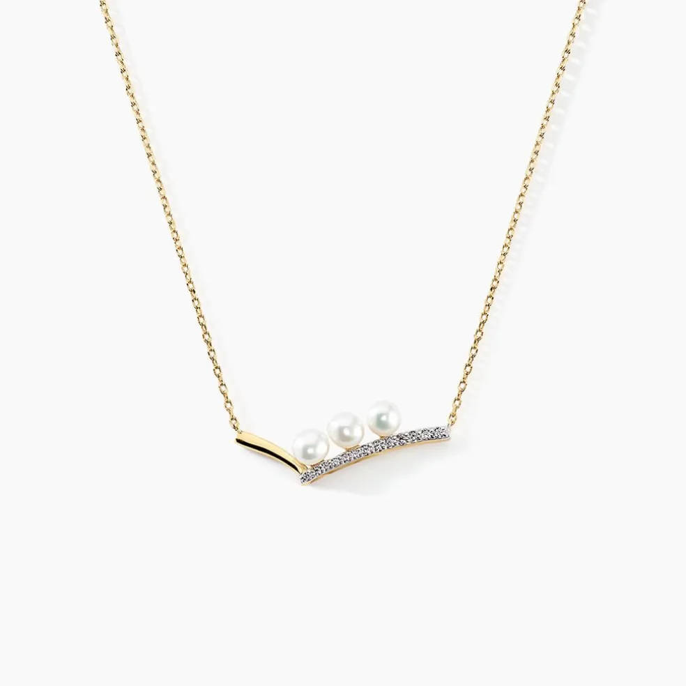 Collier Ambrogio Or Jaune Perle De Culture Oxyde De Zirconium