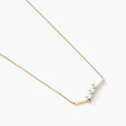 Collier Ambrogio Or Jaune Perle De Culture Oxyde De Zirconium