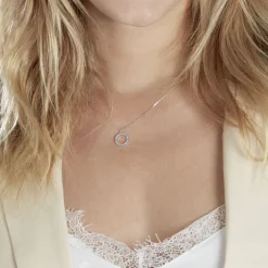 Collier Ambroisie Argent Blanc Oxyde De Zirconium