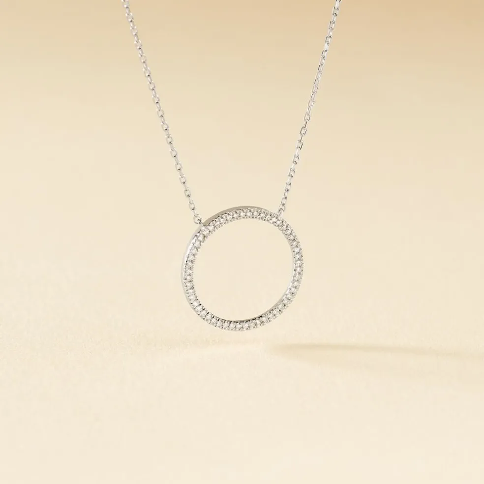 Collier Amene Or Blanc Diamant