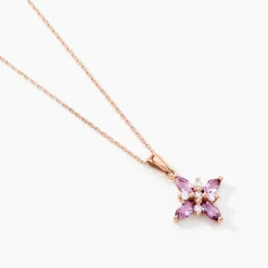 Collier Anabele Or Rose Amethyste Oxyde