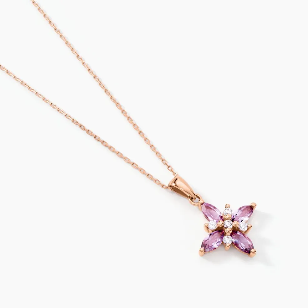 Collier Anabele Or Rose Amethyste Oxyde