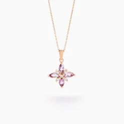 Collier Anabele Or Rose Amethyste Oxyde