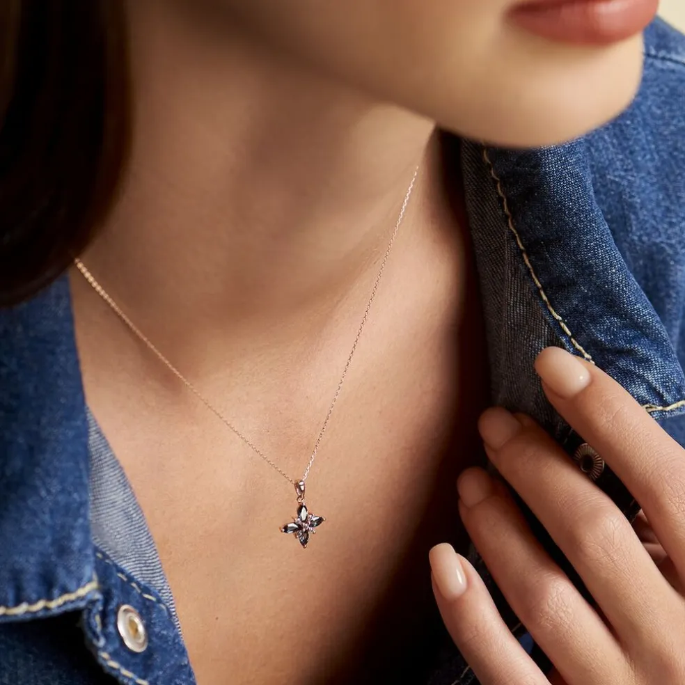 Collier Anabele Or Rose Topaze Oxyde