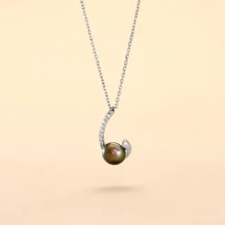 Collier Anais Or Blanc Perle De Culture Et Oxyde De Zirconium