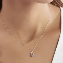 Collier Anais Or Blanc Perle De Culture Et Oxyde De Zirconium