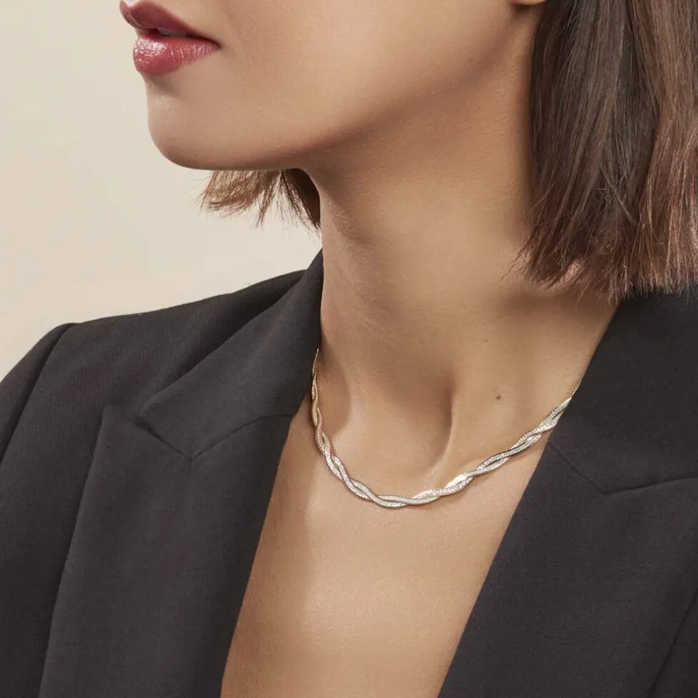 Collier Anaiz Argent Bicolore