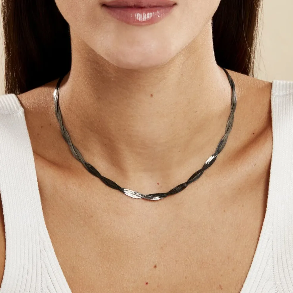 Collier Anaiz Argent Bicolore