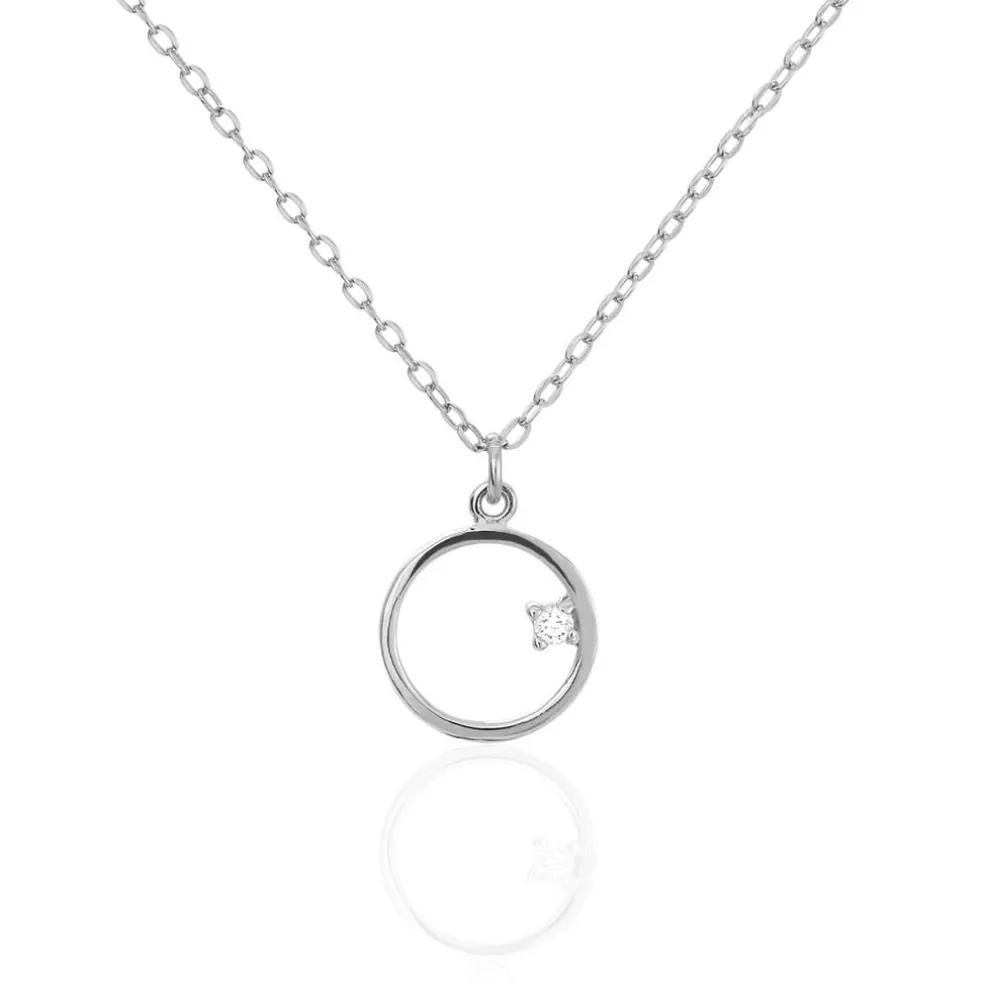 Collier Anas Argent Blanc Oxyde De Zirconium