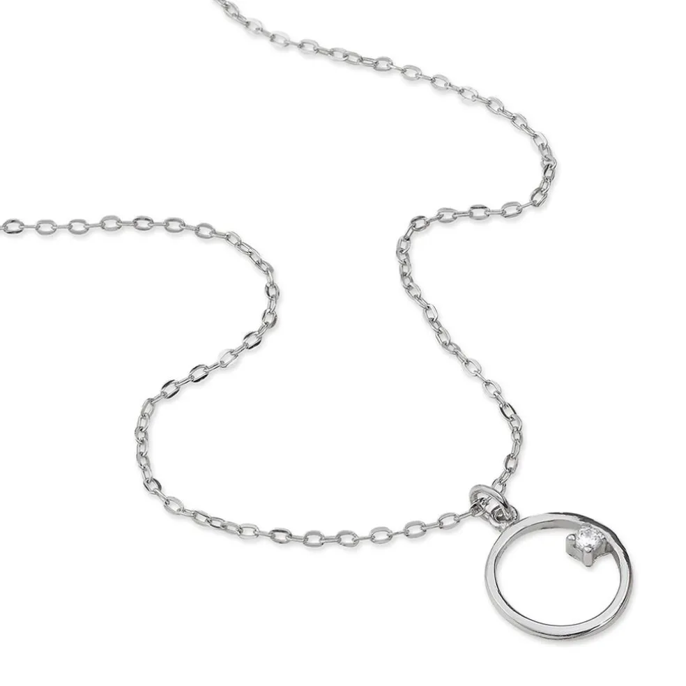 Collier Anas Argent Blanc Oxyde De Zirconium