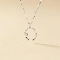 Collier Anas Argent Blanc Oxyde De Zirconium