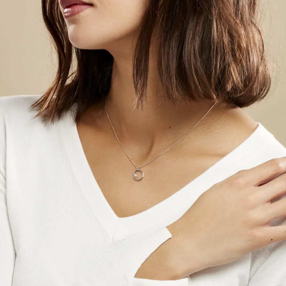 Collier Anas Argent Blanc Oxyde De Zirconium