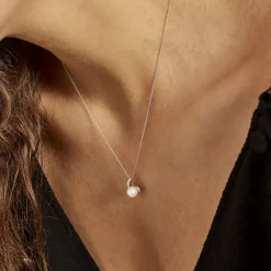 Collier Angel Or Blanc Perle De Culture Oxyde