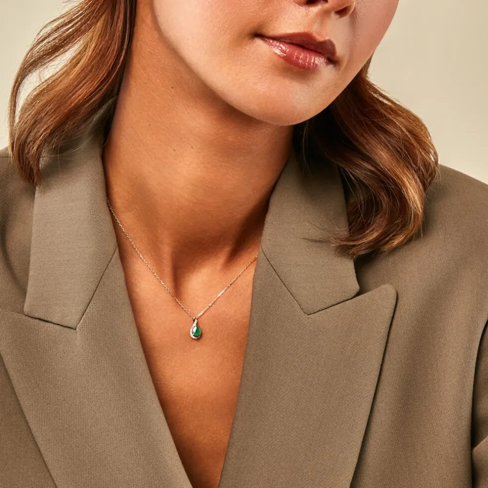 Collier Angelika Or Jaune Emeraude Diamant