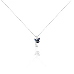 Collier Angie Or Blanc Saphir Diamant