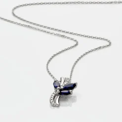 Collier Angie Or Blanc Saphir Diamant