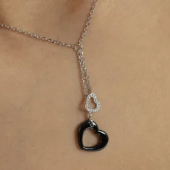 Collier Anissa Argent Blanc Céramique Et Oxyde De Zirconium