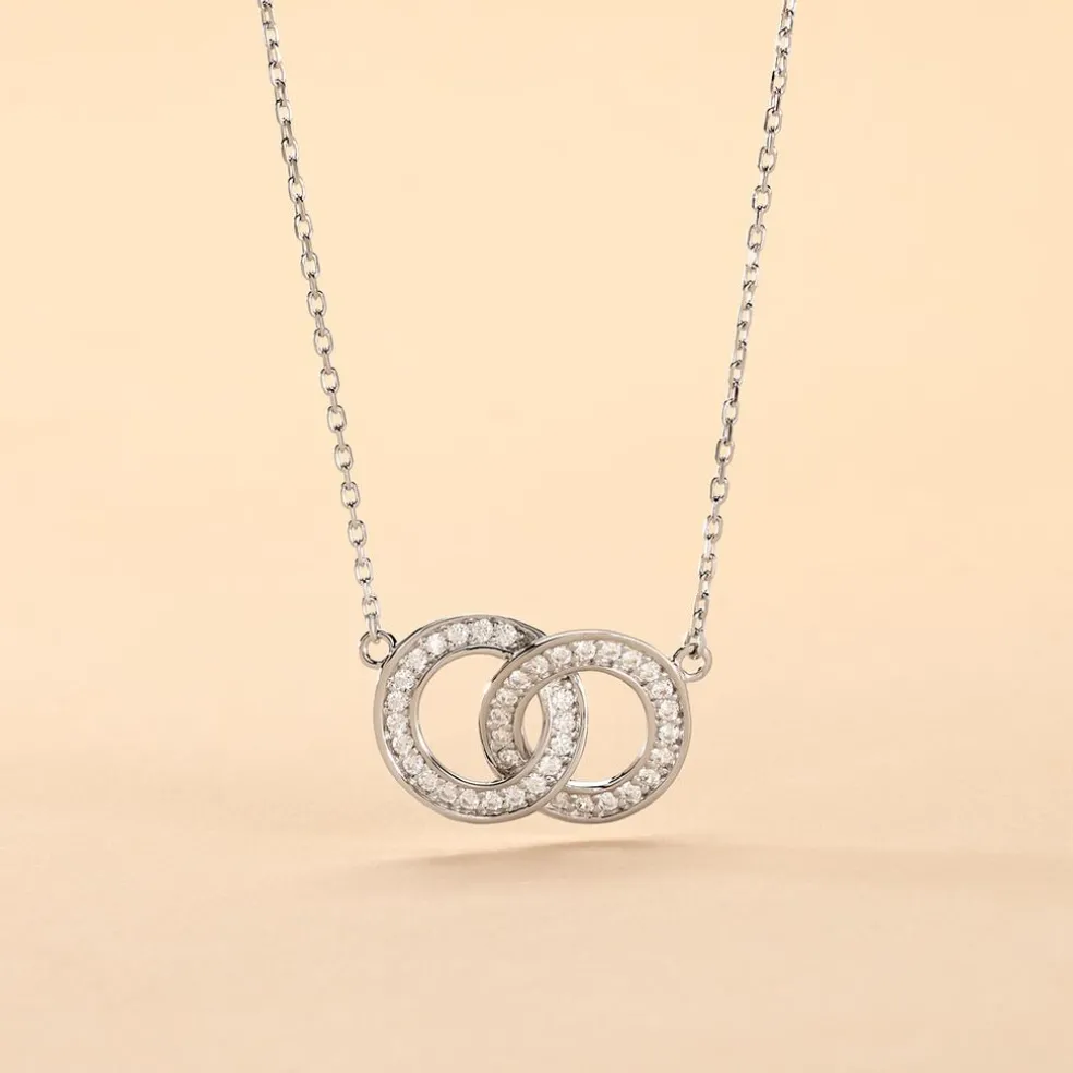 Collier Anne Argent Blanc Oxyde De Zirconium